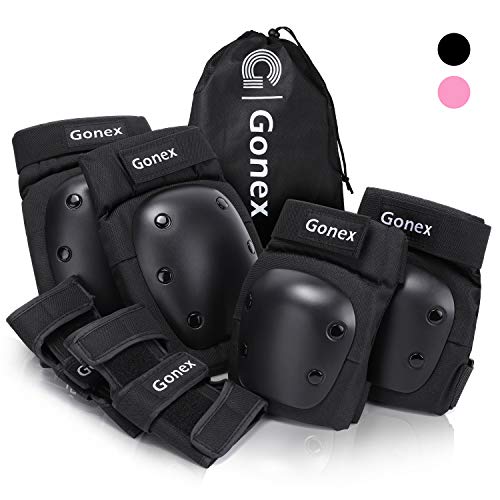 Gonex Protecciones Patines Niños Adultos Juego Protectores Rodilleras Coderas Muñeca Muñequeras Infantiles para Skate Bicicleta Patinaje Ciclismo Monopatín Escalada Esqui Scooter Seguridad Deportiva