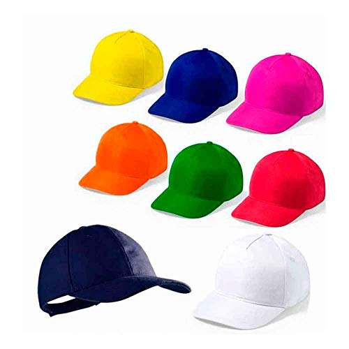 Gorra Infantil Ajustable de Colores. Lote de 20 Unidades. Regalo para los niños en Cumpleaños, Bodas, Comuniones, Fiestas del Colegio y excursiones.