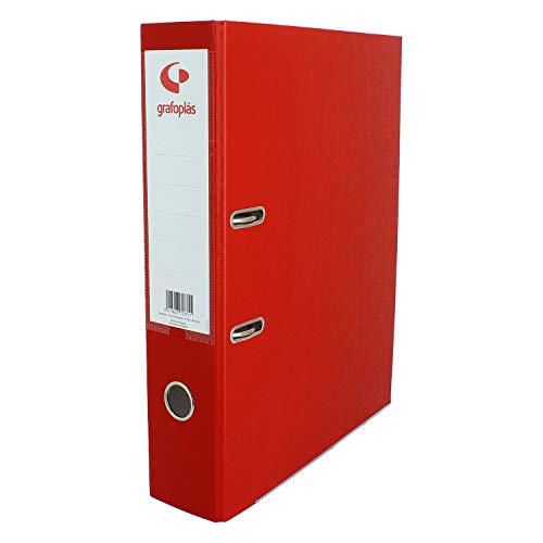 Grafoplas ARCHIVADOR con Palanca DE 65MM DIN-A4 - GRAFCOLOR Rojo - Carton DE 2.5 MM - Forrado EN PP Grafoplas ARCHIVADOR con Palanca DE 65MM DIN-A4 - GRAFCOLOR Rojo - Carton DE 2.5 MM - Forrado EN PP