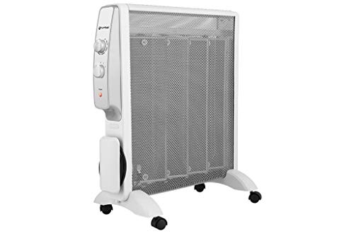 Grunkel - RMC-2000 - Radiador de mica de cuatro elementos, termostato, 2 niveles de potencia y protección contra sobrecalentamiento - 2000W - Blanco Grunkel - RMC-2000 - Radiador de mica de cuatro elementos, termostato, 2 niveles de potencia y protección contra sobrecalentamiento - 2000W - Blanco