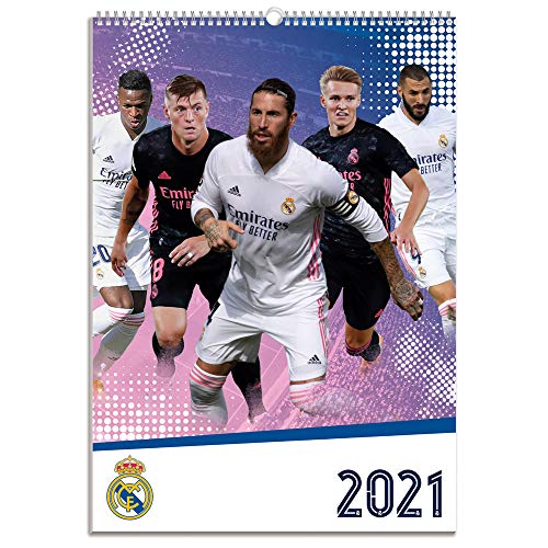 Grupo Erik - Calendario de pared 2021 Real Madrid Grupo, A3 Grupo Erik - Calendario de pared 2021 Real Madrid Grupo, A3