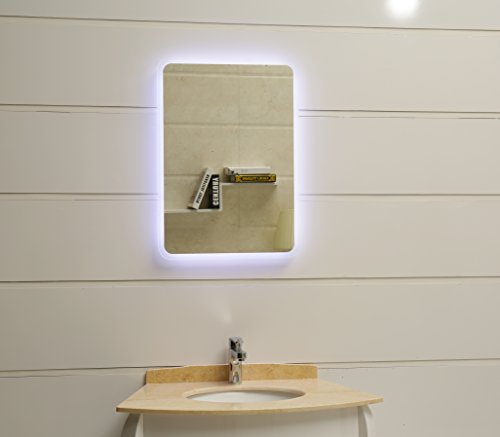 GS045N - Espejo de pared con luz led (IP44, 50 x 70 cm), color blanco GS045N - Espejo de pared con luz led (IP44, 50 x 70 cm), color blanco