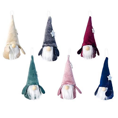 Gukasxi 6 Piezas de Adornos navideños de gnomos, Adornos navideños de gnomo de Felpa, decoración escandinava de gnomo de Barba de Santa para decoración de hogar de Chimenea de árbol de Navidad Gukasxi 6 Piezas de Adornos navideños de gnomos, Adornos navideños de gnomo de Felpa, decoración escandinava de gnomo de Barba de Santa para decoración de hogar de Chimenea de árbol de Navidad