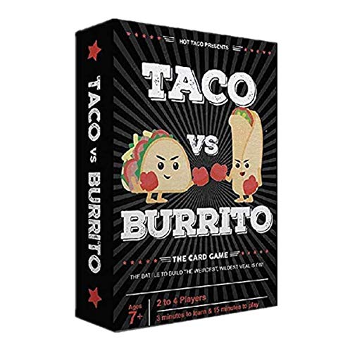 GXLO Taco contra el Burrito Sorprendentemente la Popular Tarjeta de Juego Creado Estratégica por Unos 7 años Juego de Tarjetas para el Recorrido Fiesta Infantil