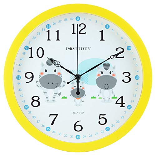 GYHJG Reloj De Pared De Dormitorio Silencioso Reloj De Habitación De Niños De Dibujos Animados Reloj De Pared Decorativo De Plástico De 30 Cm