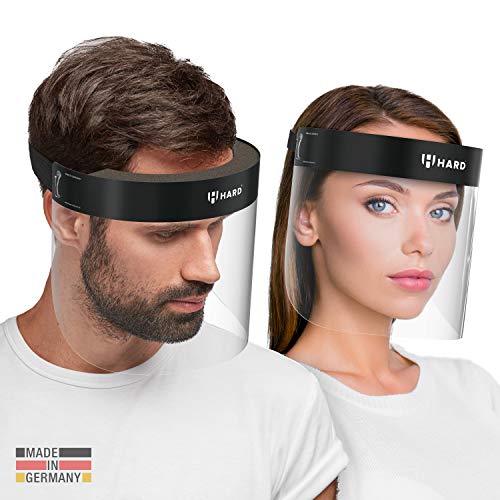 HARD 1x Pro Visera de protección facial, Certificado médico, Protector de plástico Antivaho, Pantalla protectora para adultos, Hecho en Alemania - Negro/Negro HARD 1x Pro Visera de protección facial, Certificado médico, Protector de plástico Antivaho, Pantalla protectora para adultos, Hecho en Alemania - Negro/Negro