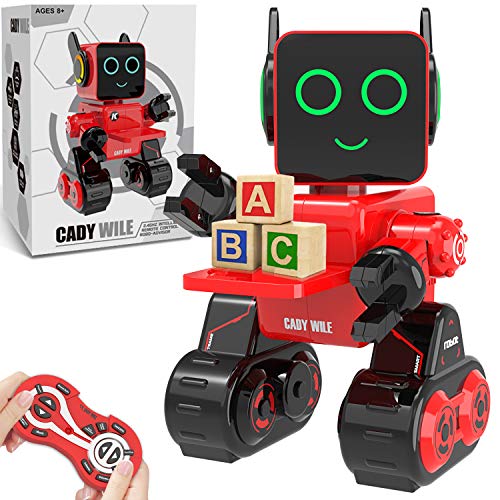 HBUDS Control Remoto RC Robot para Niños, Juguete de Robótica de Control de Sonido Táctil Recargable, Kit de Robot Educativo de Baile Cantante para Niños Niñas