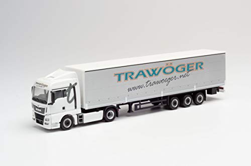 herpa Man TGX XLX camión semirremolque de Cortina con trampillas Trawöger, Multicolor (311779) herpa Man TGX XLX camión semirremolque de Cortina con trampillas Trawöger, Multicolor (311779)