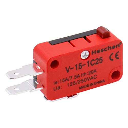 Heschen Micro Switch V-15-1C25 SPDT Botón tipo 20A 250VAC 2 Pack