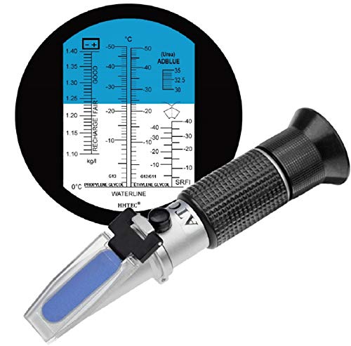 HHTEC 4-en-1 anticongelante refractómetro etilenglicol, propilenglicol, para el Punto de congelación de Agua de refrigeración, Agua de Vidrio, AdBlue, batería HHTEC 4-en-1 anticongelante refractómetro etilenglicol, propilenglicol, para el Punto de congelación de Agua de refrigeración, Agua de Vidrio, AdBlue, batería