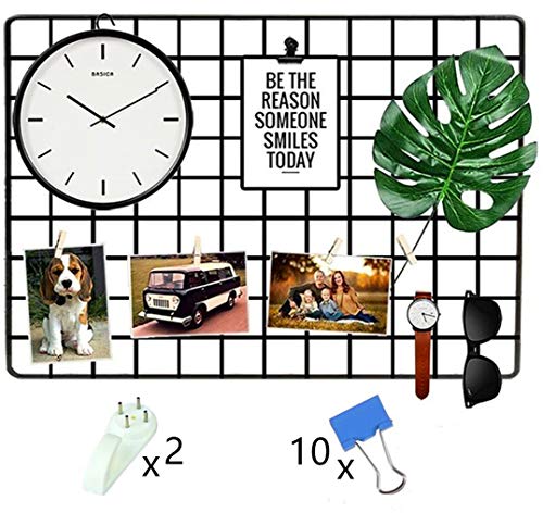 Hierro Rejilla Cuadrícula Panel Decoración de la Pared Multifunción memorándum (Negro 65 x 45cm) Hierro Rejilla Cuadrícula Panel Decoración de la Pared Multifunción memorándum (Negro 65 x 45cm)
