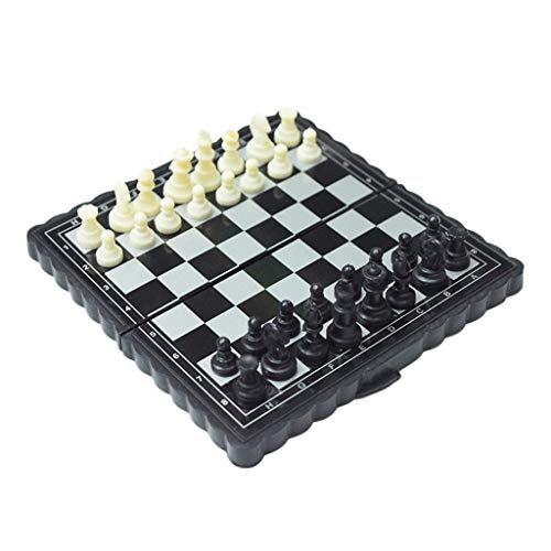 HJHJ Ajedrez Creativo Children's Chess Dobling Magnetic Portable Mini Puzzle Game para niños, Travel Carry 13x13cm / 5.1x5.1 Pulgada Regalos de ajedrez (Color : Chess Set, tamaño : X2)