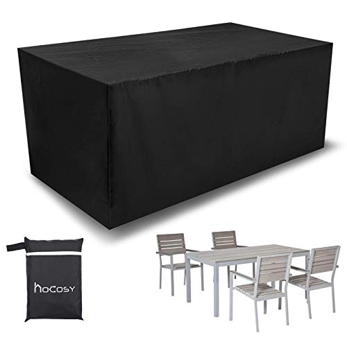 HOCOSY Funda para Mesa de Jardín, Fundas de Muebles Oxford, Impermeable Anti-UV Resistente al Polvo, 210D, 200 X 160 X 70 cm HOCOSY Funda para Mesa de Jardín, Fundas de Muebles Oxford, Impermeable Anti-UV Resistente al Polvo, 210D, 200 X 160 X 70 cm