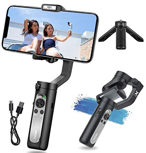 Hohem Estabilizador de Movil, iSteady X Gimbal Movil Sencillo Controles,Compacto Ligero Estabilizador para Movil iPhone 12 11 Pro MAX/Huawei/Samsung, Plegable Estabilizador Móvil con New App