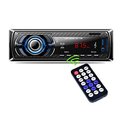 Hoidokly Autoradio Bluetooth, 4×60W Manos Libres Radio FM Estéreo de Coche, Apoyo de Reproductor MP3, Llamadas Manos Libres, Función de Radio y de Archivo