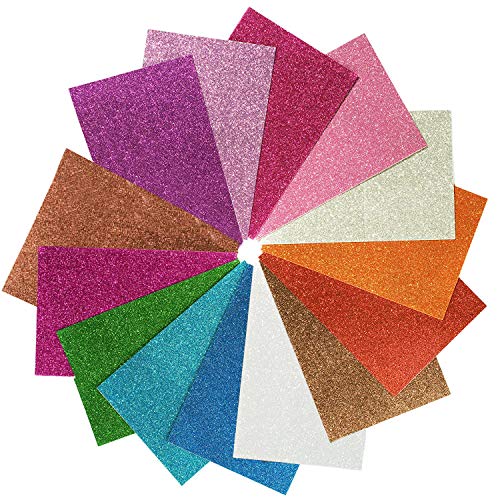 Hoja de Goma eva con Purpurina 8x12 Pulgada-2 mm Tamaño A4 grueso para actividades de manualidades para niños Cortadores de bricolaje Art-21x30cm (Multicolor) (14 pcs) Hoja de Goma eva con Purpurina 8x12 Pulgada-2 mm Tamaño A4 grueso para actividades de manualidades para niños Cortadores de bricolaje Art-21x30cm (Multicolor) (14 pcs)
