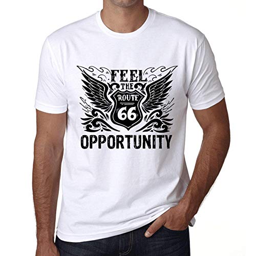 Hombre Camiseta Vintage T-Shirt Gráfico Feel The Opportunity Blanco
