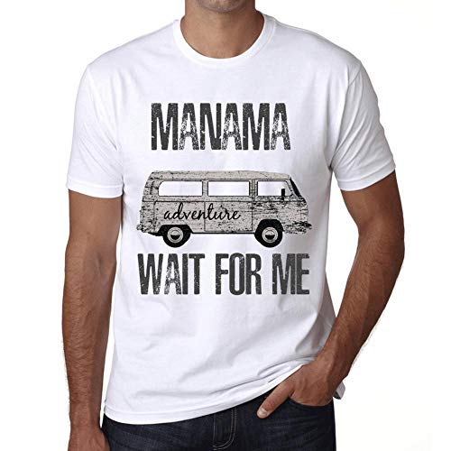 Hombre Camiseta Vintage T-Shirt Gráfico Manama Wait For Me Blanco