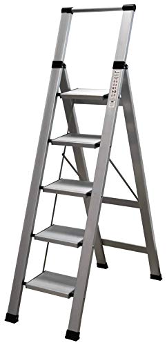 Homelux 710028 Escalera Domestica Plana, Aluminio, 5 Peldaños Homelux 710028 Escalera Domestica Plana, Aluminio, 5 Peldaños