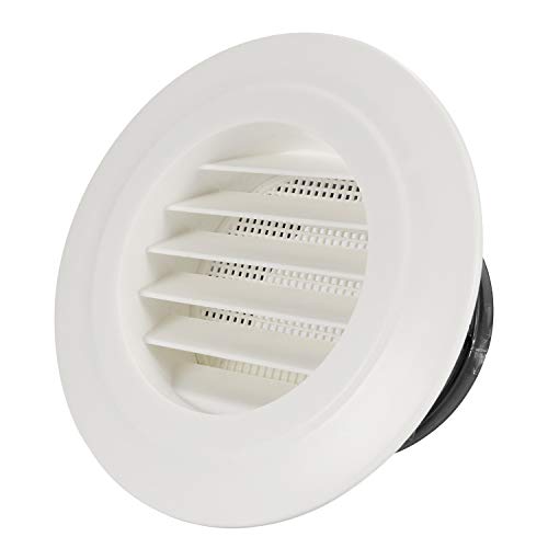 Hon&Guan ø100mm Ronda Rejilla de Ventilación ABS con Protección Contra Insectos , Respiraderos de Láminas para Baño Habitación Oficina (ø100mm)