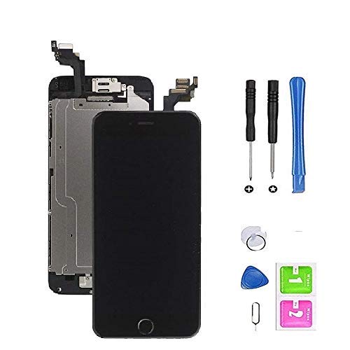 Hoonyer Pantalla para iPhone 5S/SE Pantalla táctil LCD Pantalla digitalizadora Herramientas de reparación (con botón de Inicio, cámara Frontal,Sensor de proximidad, Altavoz) Negro