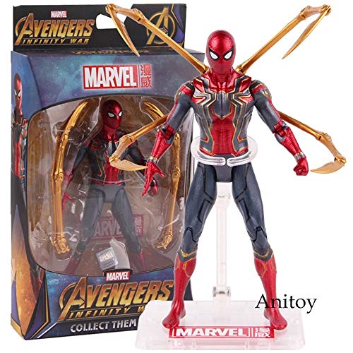 Hot Toys Marvel Avengers Infinity War Iron Spider Spiderman Figura de acción PVC Spider Man Figura de colección Modelo de Juguete 17 cm Carácter de superhéroes