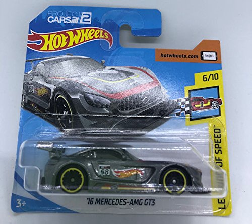 Hot Wheels 2018 '16 Mercedes-AMG GT3 Silver 6/10 Legends of Speed 72/365 (Short Card) Project Cars 2