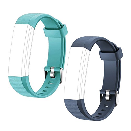 HOTSO 2 Piezas Pulsera de Repuesto para Reloj Inteligente ID 115U, Cómoda y Durable Correa de Recambio – Azul Oscuro+ Azul Verde