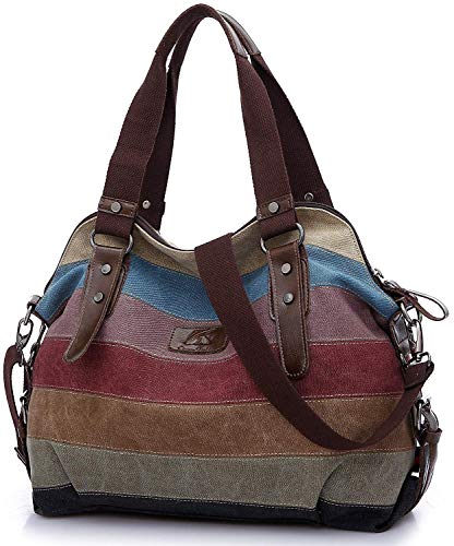 Hovast Bolso de Mujer,Multicolor Rayas La Lona De Los Totalizadores Mochilas,Bolso Bandolera,Bolso Tote Bolso Shopper Hovast Bolso de Mujer,Multicolor Rayas La Lona De Los Totalizadores Mochilas,Bolso Bandolera,Bolso Tote Bolso Shopper