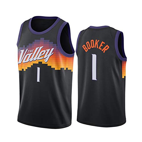 HTKJG Booker Suns 1# Camiseta de baloncesto 2021 edición de la ciudad, malla Mleeveless Mreathable y secado rápido traje de entrenamiento de competición (S-2XL) XL