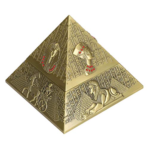 HUIHU Cenicero Retro Egipcio faraón Forma de pirámide Cenicero hogar Escritorio decoración Regalo hogar artesanía decoración