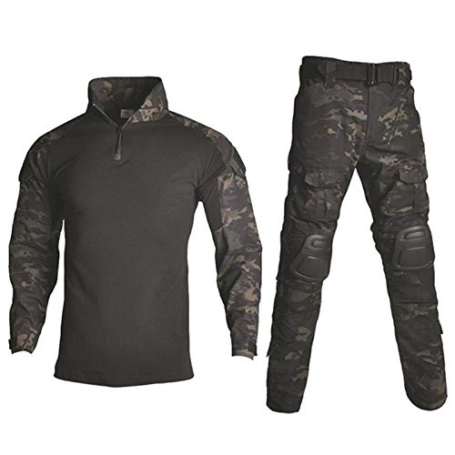HXSZWJJ Táctica De Camuflaje Militar Ropa De Uniforme Juego De Los Hombres del Ejército De EE.UU. Ropa De Combate Camisa + Carga De Ratón Pantalones De La Rodilla Airsoft Militares HXSZWJJ Táctica De Camuflaje Militar Ropa De Uniforme Juego De Los Hombres del Ejército De EE.UU. Ropa De Combate Camisa + Carga De Ratón Pantalones De La Rodilla Airsoft Militares