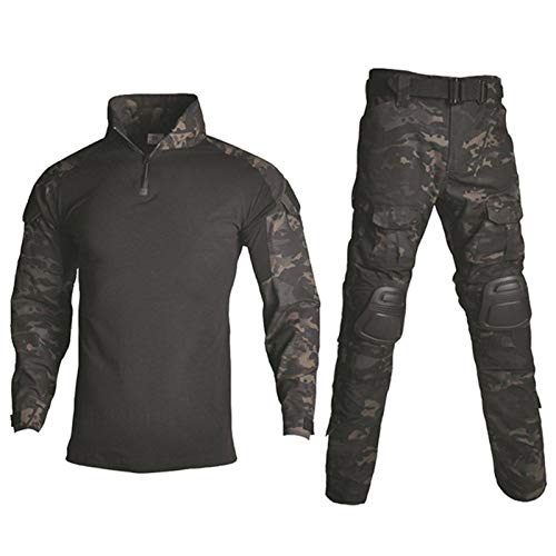 HXSZWJJ Táctica De Camuflaje Militar Ropa De Uniforme Juego De Los Hombres del Ejército De EE.UU. Ropa De Combate Camisa + Carga De Ratón Pantalones De La Rodilla Airsoft Militares