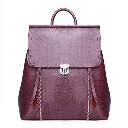 hysxm Bolso de las mujeres Mochila de cuero de la Pu Famosa Mujer Mochila Bolsos Gran Capacidad Mujeres Mochila Bolso de las muchachas Ocio Ambos Hombros Bolsas, violeta hysxm Bolso de las mujeres Mochila de cuero de la Pu Famosa Mujer Mochila Bolsos Gran Capacidad Mujeres Mochila Bolso de las muchachas Ocio Ambos Hombros Bolsas, violeta