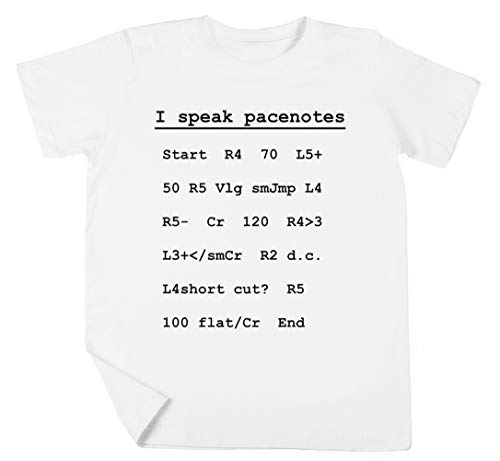 I Speak Pacenotes - Rally Niño Niña Unisexo Blanco Camiseta Manga Corta Kids White T-Shirt
