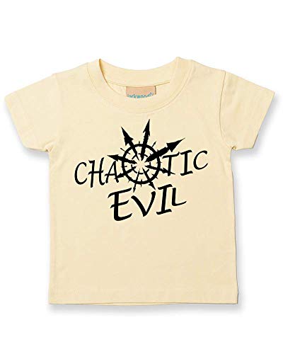 Ice-Tees- Chaotic Evil- What Your Alignment?- Camiseta para niño Amarillo Amarillo Pálido 6-12 Meses