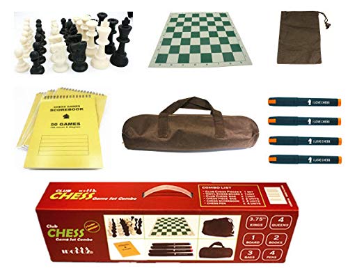 IDOPUZ️® All-Combo Juego de ajedrez Staunton Tournament al Mejor Precio | Tablero Enrollable de 51cm King 95mm | 50 Juegos Socrebooks | Pluma de ajedrez | Juego de Mesa Chess Bag