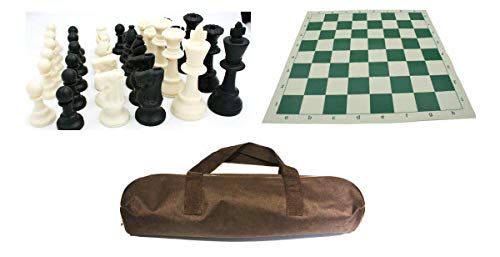 IDOPUZ️® Juego de ajedrez Staunton Tournament al Mejor Precio | Tablero Enrollable de 17 "Rey de 3" | Juego de Mesa Bolsa de ajedrez de 22 "