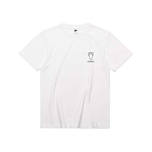 iHomei Premium - Camiseta de Cuello Redondo de 270 g de algodón Pesado, para Hombre y Mujer, para Parejas abstractas de Doce Constelaciones Impresas - - Small