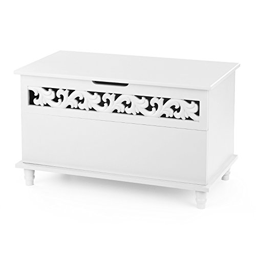 IKAYAA Baúl de Madera Almacenaje Banco para Almacenaje para Salón, Habitación y Baño Color Blanco / 78.5 * 40 * 48 cm IKAYAA Baúl de Madera Almacenaje Banco para Almacenaje para Salón, Habitación y Baño Color Blanco / 78.5 * 40 * 48 cm