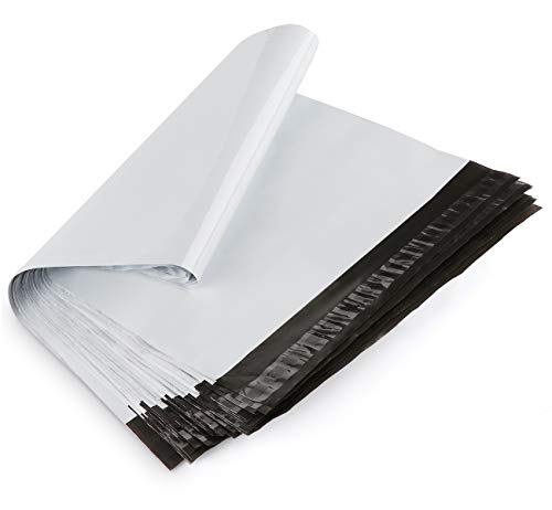 ilauke - 60 bolsas de envío de plástico (35 x 45 cm + 5,5 cm), color blanco