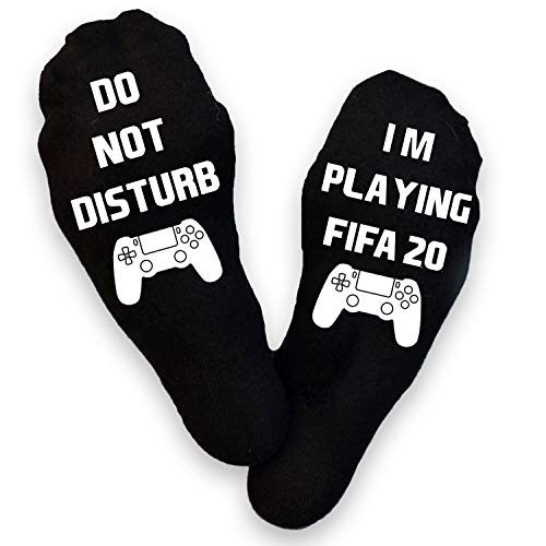 I'm Playing FIFA 20, Do Not Disturb - Calcetines para juegos con fanático, calcetines para PlayStation, calcetines de Navidad, regalo de cumpleaños, jugador, relleno de calcetín