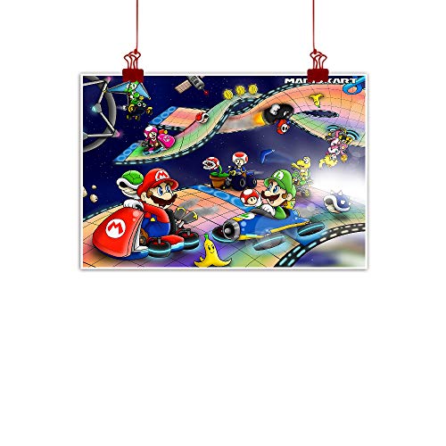 Impresión HD de pinturas al óleo para decoración del hogar sobre lienzo Mario Super Smash Bros Ultimate Dormitorio Decoración Mario Kart 8 Videojuego sin marco 71 x 50 cm