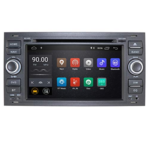 In Dash - Sistema de navegación para Coche (Android 10, Quad Core, Doble DIN, estéreo, para Ford Focus Mondeo S-MAX, C-MAX, Galaxy Support WiFi, 4G, Bluetooth, Dab, DVR, SWC)