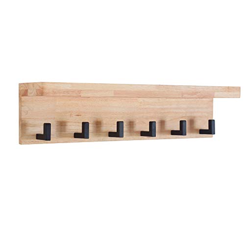 Industrial, Perchero de Pared, Perchero Colgante, Acabado en Roble Salvaje y Colgador Negro, Medidas: 69 cm (Largo) x 17 cm (Alto) x 15 cm (Fondo) Industrial, Perchero de Pared, Perchero Colgante, Acabado en Roble Salvaje y Colgador Negro, Medidas: 69 cm (Largo) x 17 cm (Alto) x 15 cm (Fondo)
