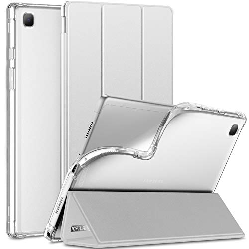 INFILAND Funda para Samsung Galaxy Tab A7 10.4 2020, TPU Suave Funda Transparente para Galaxy Tab A7 10.4 Pulgadas (T500/T505/T507) 2020, Plateado