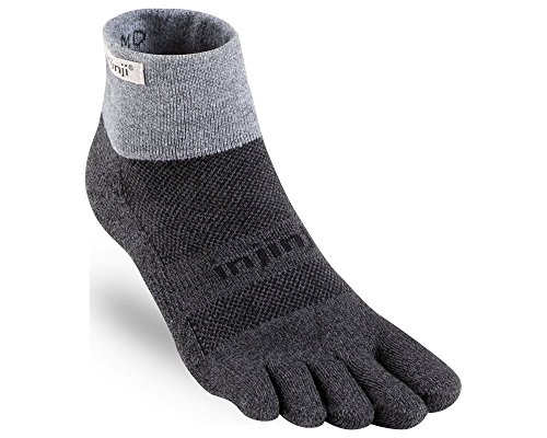 Injinji - Calcetines de media altura con dedos separados de la gama Trail para hombre, granito pequeño