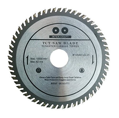 Inter-Craft Hoja de sierra circular para madera (125 x 22,2 mm, 60 dientes)