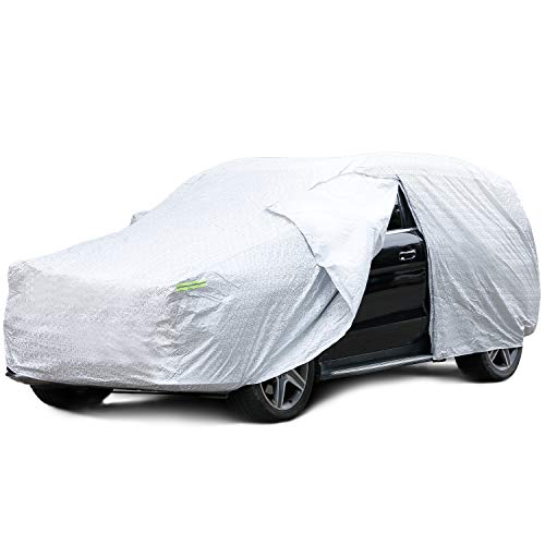 INTEY Funda para Coche SUV, Funda Exterior del Coche, Anti-UV con apertura lateral, ebillas cortavientos ajustables, Resistente a excrementos de paloma (4,9x1,93x1,8m) INTEY Funda para Coche SUV, Funda Exterior del Coche, Anti-UV con apertura lateral, ebillas cortavientos ajustables, Resistente a excrementos de paloma (4,9x1,93x1,8m)