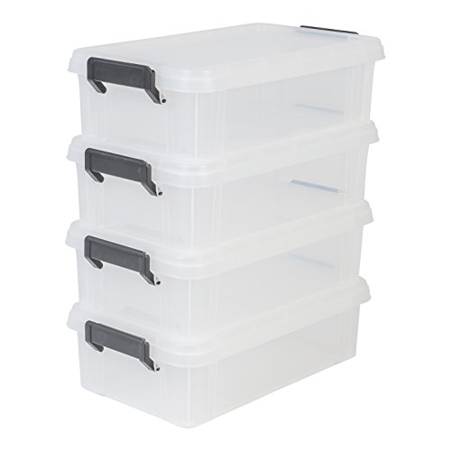 Iris Ohyama, lote 4 cajas apilables de almacenamiento con tapa - Multi Box - MBX-4, plástico, transparente, 4L, 36,5 x 21,4 x 10,5 cm Iris Ohyama, lote 4 cajas apilables de almacenamiento con tapa - Multi Box - MBX-4, plástico, transparente, 4L, 36,5 x 21,4 x 10,5 cm